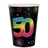 Santex - Verres 9Oz - Multicouleurs 50 ans (6) - Party Shop