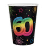 Santex - Verres 9Oz - Multicouleurs 60 ans (6) - Party Shop