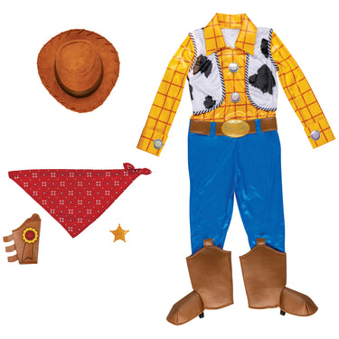 Child wearing Woody Deluxe Toy Story costume