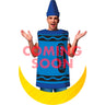Adult wearing blue Crayola crayon costume – fun and colorful Halloween outfit, officially licensed and perfect for parties or group themes - Inspirit - Party Shop