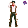 Adult cowboy costume with chaps, vest, scarf and belt. Authentic western outfit perfect for Halloween, carnival, cosplay or country themed party - MOM - Party Shop