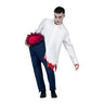 Adult cut-in-half costume with bloody shirt and pants – realistic horror Halloween outfit. One size fits most (S to XL). Perfect for scary parties and events. - MOM - Party Shop
