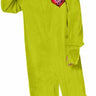Official Dr. Seuss adult Grinch jumpsuit costume with green plush fabric, hood, and zip front – fun and cozy outfit for Christmas or Halloween - InSpirit- Party Shop
