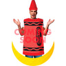 Adult wearing red Crayola crayon costume – bold and fun Halloween outfit, officially licensed and perfect for group or themed parties - Inspirit - Party Shop