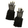 16-inch adult werewolf gloves in grey, brown, or black – Halloween costume accessory for animal or monster outfits