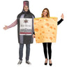 Adult Wine & Cheese costume set with wine bottle tunic and cheese wedge tunic – Funny Halloween and food-themed party outfit. - Funworld - Party shop