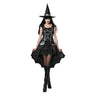 Adult witch costume with black dress and pointed hat – classic Halloween outfit for women. Perfect for Halloween parties, cosplay, carnival and spooky events. MOM - Party Shop
