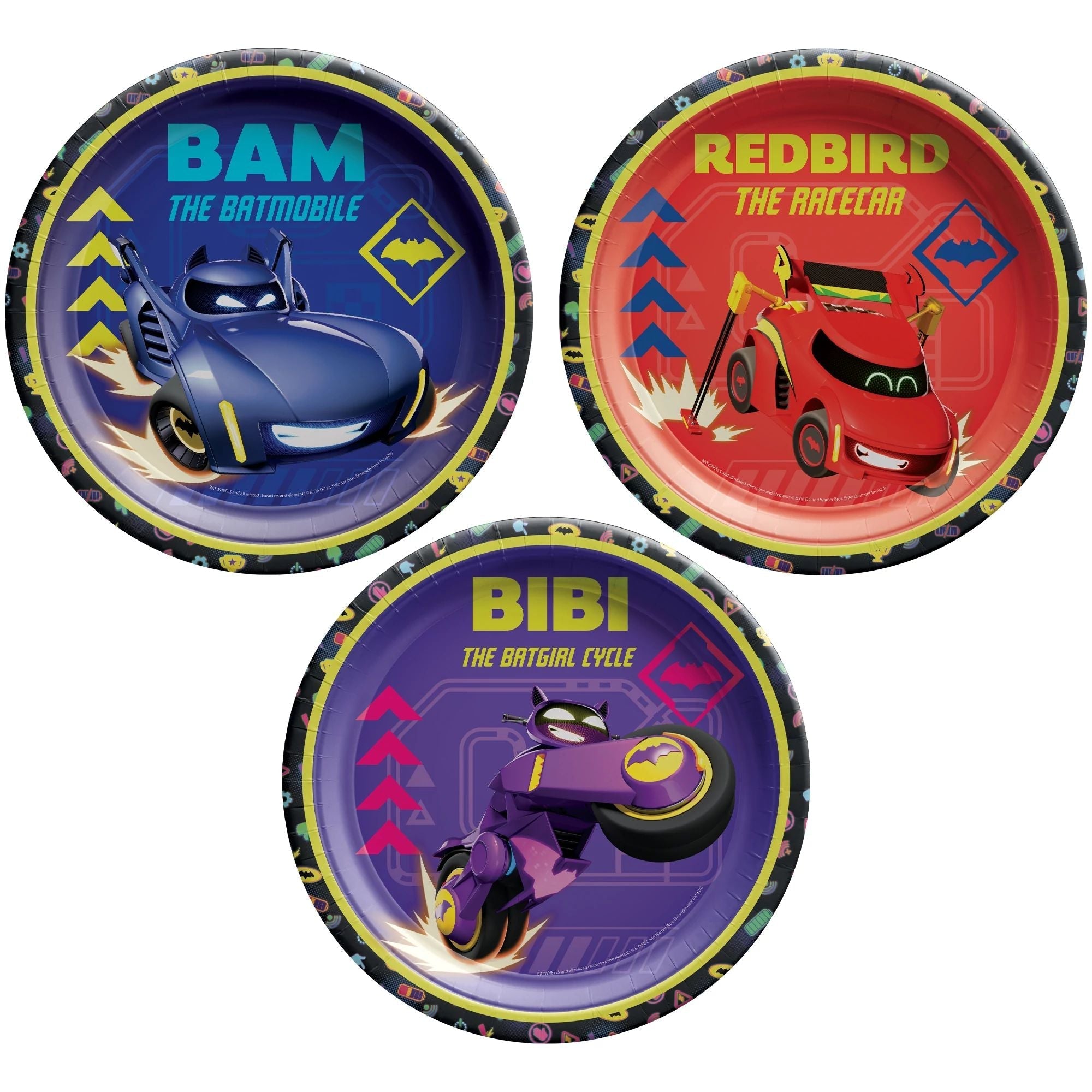 Assiettes 7 po (8) - Batwheels Party Shop