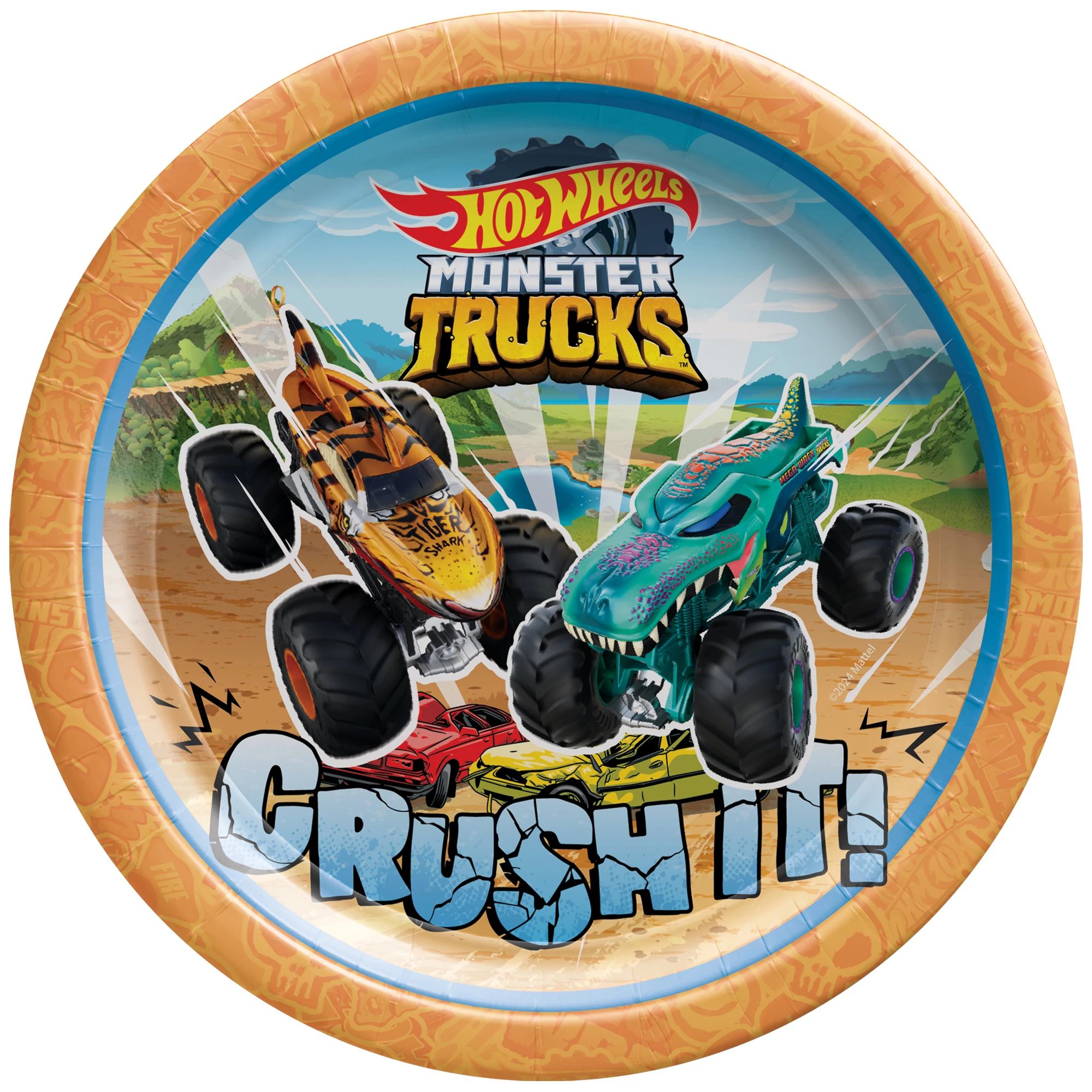 Assiettes 7po (8) - Hot Wheels Monster Truck Party Shop