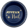 Santex - Assiettes 9po (10) - Joyeux Noël Chic Bleu marin Or - Party Shop