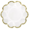 Unique - Assiettes à volants 8.35po (8) - Blanc et or - Party Shop