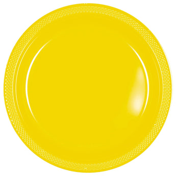 Assiettes De Plastique 7Po (20) - Jaune Party Shop