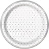 Unique - Assiettes en carton 7po (8) - blanc pois argent - Party Shop