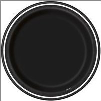 Assiettes en carton ronde 9po (8) - Noir Party Shop