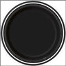 Unique - Assiettes en carton ronde 9po (8) - Noir - Party Shop