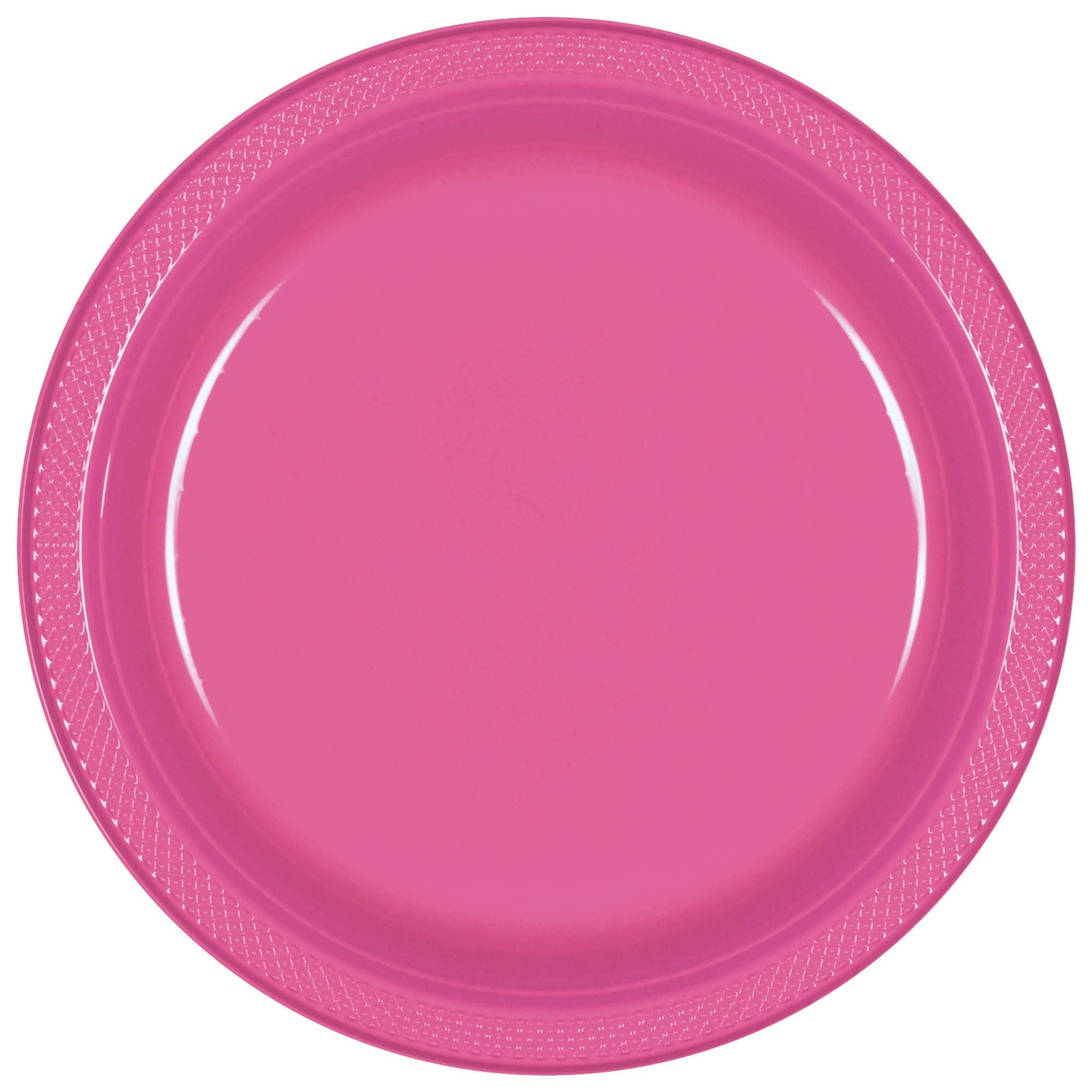 Assiettes En Plastique 9Po (20) - Rose foncé Party Shop