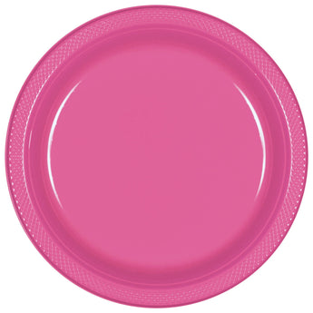 Assiettes En Plastique 9Po (20) - Rose foncé Party Shop