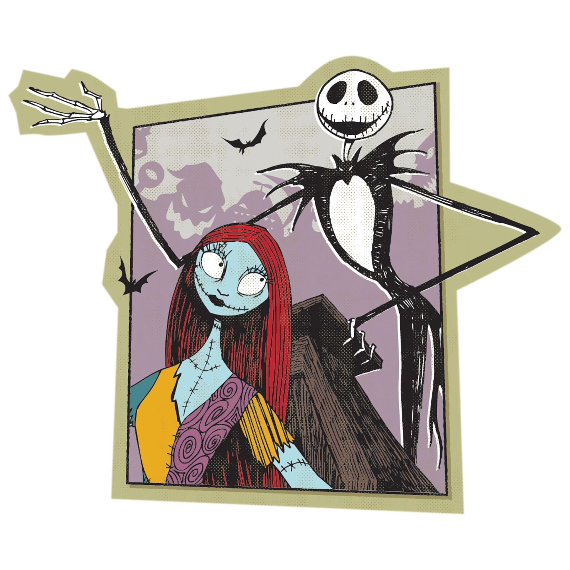 Autocollant de Jack et Sally de L'Étrange Noël de monsieur Jack Party Shop