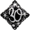 Airise - Ballon Mylar 18 Po - Losange noir et argent 30 ans - Party Shop