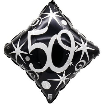 Ballon Mylar 18 Po - Losange noir et argent 50 ans Party Shop