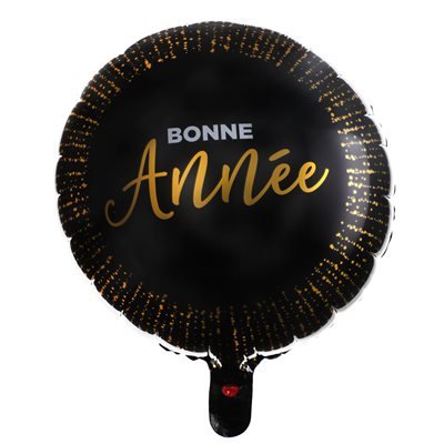 Ballon Mylar 18Po - Bonne Anneé Noir Party Shop