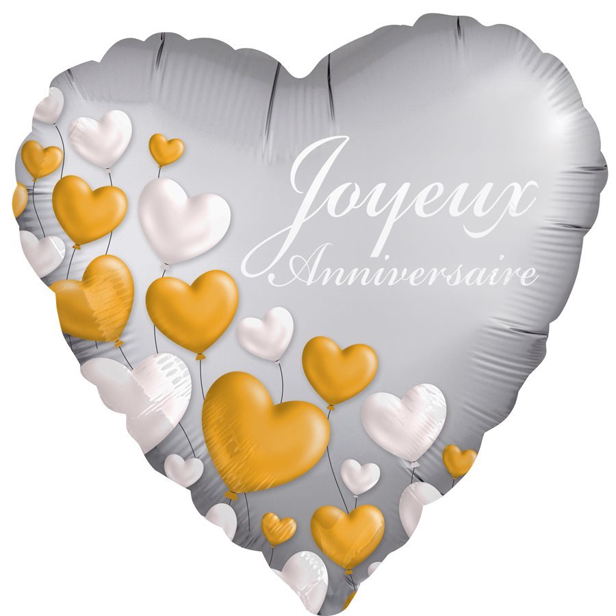 Ballon Mylar 18po - Coeur Joyeux anniversaire Party Shop