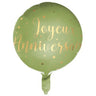 Santex - Ballon Mylar 18Po - Joyeux Anniversaire Vert Sauge - Party Shop