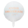 Santex - Ballon Mylar 18po- Joyeux anniverssaire Blanc Rose Gold - Party Shop