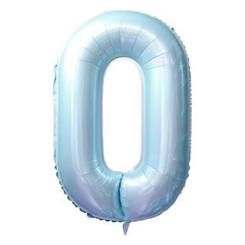Ballon Mylar Supershape Chiffre 0 - Bleu Ciel 34po Party Shop