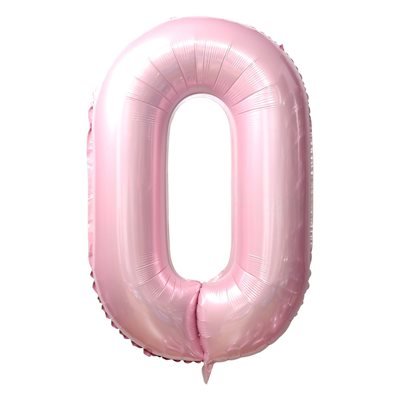 Ballon Mylar Supershape Chiffre 0 - Rose bébé 34po Party Shop