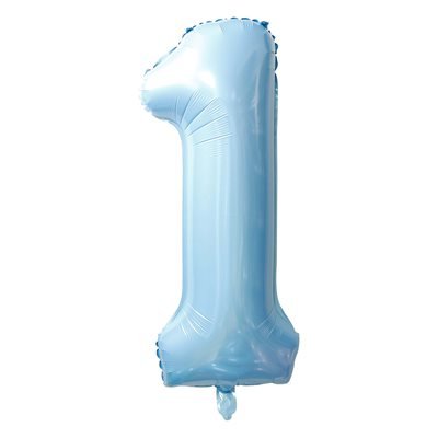 Ballon Mylar Supershape Chiffre 1 - Bleu Ciel 34po Party Shop