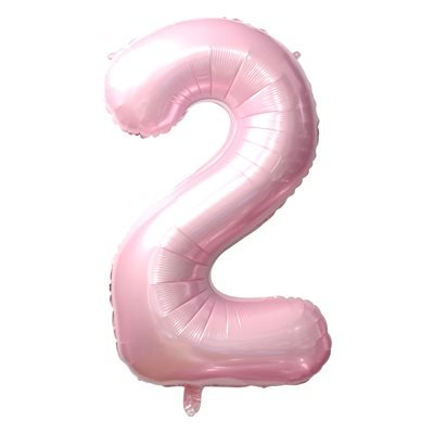 Ballon Mylar Supershape Chiffre 2 - Rose bébé 34po Party Shop