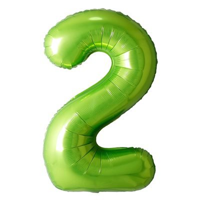 Ballon Mylar Supershape Chiffre 2 - Vert Party Shop