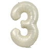 Airise - Ballon Mylar Supershape Chiffre 3 - Blanc Sable 34po - Party Shop