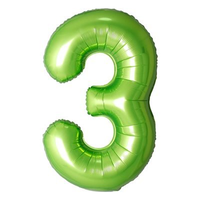 Ballon Mylar Supershape Chiffre 3 - Vert Party Shop