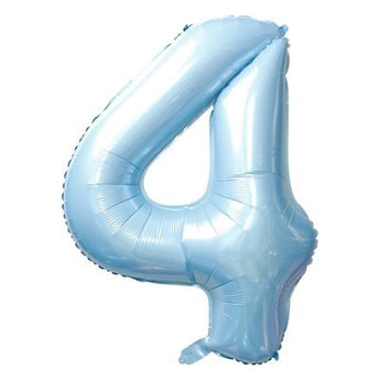 Ballon Mylar Supershape Chiffre 4 - Bleu Ciel 34po Party Shop