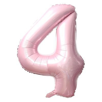 Ballon Mylar Supershape Chiffre 4 - Rose bébé 34po Party Shop