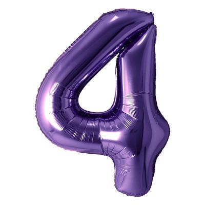 Ballon Mylar Supershape Chiffre 4 - Violet 34po Party Shop