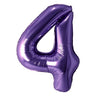 Airise - Ballon Mylar Supershape Chiffre 4- Violet 34po - Party Shop