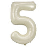 Airise - Ballon Mylar Supershape Chiffre 5 - Blanc Sable 34po - Party Shop