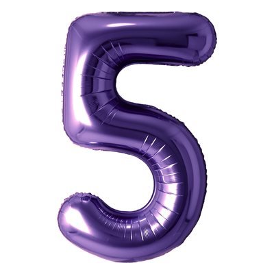 Ballon Mylar Supershape Chiffre 5 - Violet 34po Party Shop