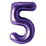 Airise - Ballon Mylar Supershape Chiffre 5- Violet 34po - Party Shop