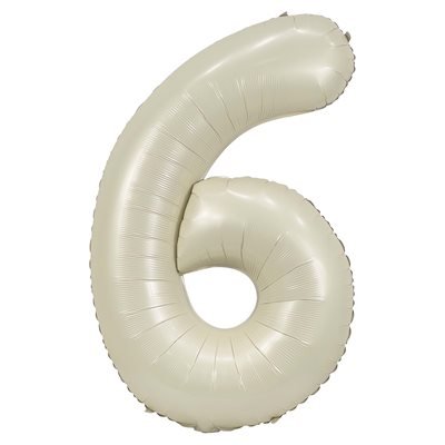 Ballon Mylar Supershape Chiffre 6 - Blanc Sable 34po Party Shop