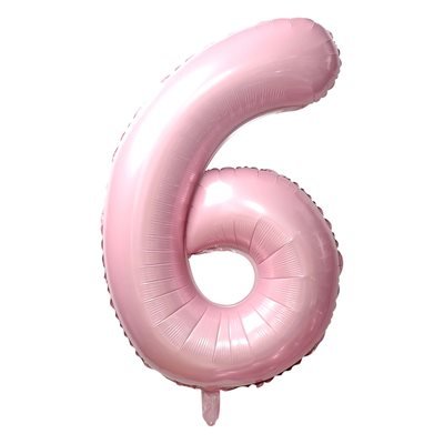 Ballon Mylar Supershape Chiffre 6 - Rose bébé 34po Party Shop