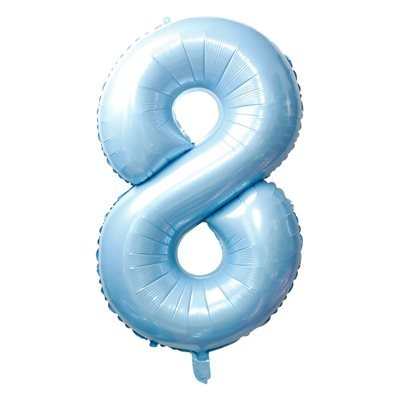 Ballon Mylar Supershape Chiffre 8 - Bleu Ciel 34po Party Shop
