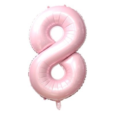 Ballon Mylar Supershape Chiffre 8 - Rose bébé 34po Party Shop