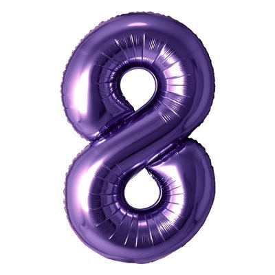 Ballon Mylar Supershape Chiffre 8 - Violet 34po Party Shop