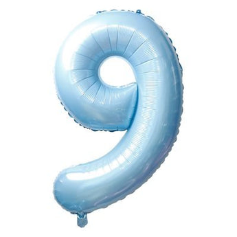 Ballon Mylar Supershape Chiffre 9 - Bleu Ciel 34po Party Shop