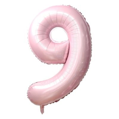 Ballon Mylar Supershape Chiffre 9 - Rose bébé 34po Party Shop