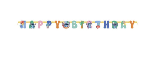 Unique - Bannière Happy Birthday - Stitch - Party Shop